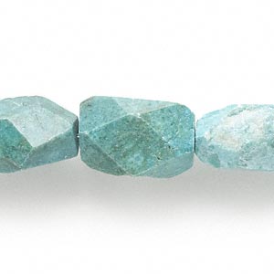 Bead, turquoise (dyed / stabilized), medium faceted nugget, Mohs hardness 5 to 6. Sold per 15&quot; to 16&quot; strand.