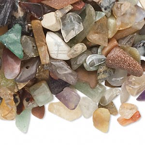 Embellishment mix, multi-gemstone (natural / heated), small to medium undrilled chip. Sold per 50-gram pkg, approximately 300-400 embellishments.