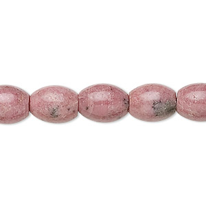 Bead, rhodonite (natural), 10x8mm oval, B grade, Mohs hardness 5-1/2 to 6-1/2. Sold per 15-1/2&quot; to 16&quot; strand.
