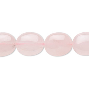Bead, rose quartz (natural), 14x12mm flat oval, B grade, Mohs hardness 7. Sold per 15-1/2&quot; to 16&quot; strand.