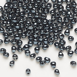 Seed bead, Miyuki, glass, opaque gunmetal silver, (DP451), 4x3.4mm fringe. Sold per 250-gram pkg.