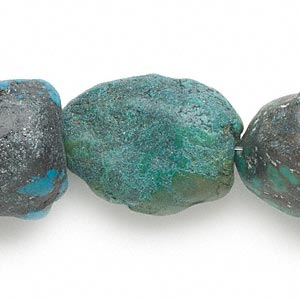 Bead, turquoise (dyed / stabilized) and &quot;turquoise&quot; (imitation), extra-large nugget, Mohs hardness 5 to 6. Sold per 15-1/2&quot; to 16&quot; strand.