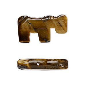 Bead, tigereye (natural), 24x13mm hand-cut horse, B grade, Mohs hardness 7. Sold per pkg of 2.