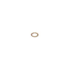 Jump ring, 14Kt gold-filled, 4.5x3mm oval, 3.2x2mm inside diameter, 22 gauge. Sold per pkg of 50.
