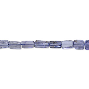 Bead, iolite (dyed), 5x3mm-7x5mm hand-cut rectangle, C grade, Mohs hardness 7 to 7-1/2. Sold per 15-1/2&quot; to 16&quot; strand.