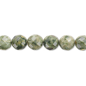 Bead, rhyolite (natural), 8mm faceted round, B+ grade, Mohs hardness 6-1/2 to 7. Sold per 15-1/2&quot; to 16&quot; strand.