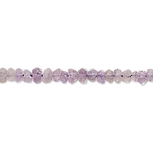 Bead, amethyst (natural), light, 3x2mm-4x3mm hand-cut faceted rondelle, D grade, Mohs hardness 7. Sold per 14-inch strand.