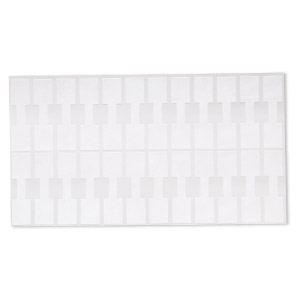 Jewelry tag, Rhino Skin DuPont&#153; Tyvek&reg;, polyethylene, white, 1/2 x 3/8 inch rectangle, 1-1/2 inches overall. Sold per pkg of 1,000.