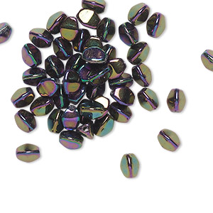 Bead, Preciosa, Czech pressed glass, opaque iris purple, 5x4mm buckwheat. Sold per pkg of 50.