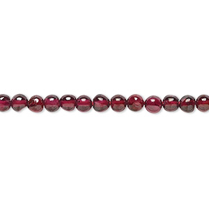 Bead, garnet (dyed), 4mm hand-cut round, B- grade, Mohs hardness 7 to 7-1/2. Sold per 15-1/2&quot; to 16&quot; strand.