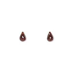Bead, garnet (natural), 6x4mm hand-cut top-drilled faceted briolette, B grade, Mohs hardness 7 to 7-1/2. Sold per pkg of 2.