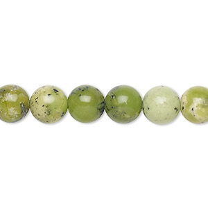 Bead, Chinese &quot;chrysoprase&quot; (serpentine) (natural), 8mm round, B grade, Mohs hardness 2-1/2 to 6. Sold per 15-inch strand.