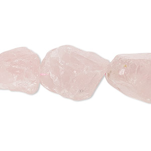 Bead, rose quartz (natural), medium rough nugget, Mohs hardness 7. Sold per 15-1/2&quot; to 16&quot; strand.