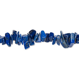 Bead, lapis lazuli (natural), small chip, Mohs hardness 5 to 6. Sold per 36-inch strand.