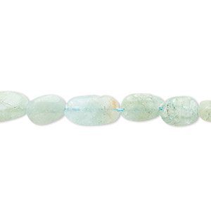 Bead, aquamarine (heated), 7x6mm-11x7mm hand-cut puffed oval, D grade, Mohs hardness 7-1/2 to 8. Sold per 13-inch strand.