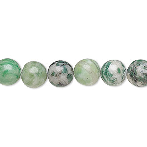 Bead, Ching Hai &quot;jade&quot; (dolomite and fuchsite) (natural), 8mm round, B grade, Mohs hardness 3-1/2 to 4. Sold per 15-1/2&quot; to 16&quot; strand.