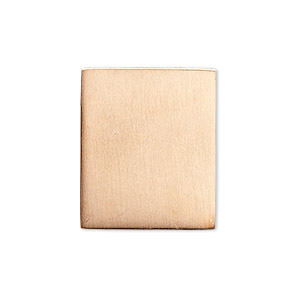 Embellishment, copper, 24x20mm undrilled double-sided shiny flat rectangle blank, 18 gauge. Sold per pkg of 4.