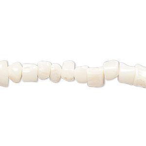 Bead, bamboo coral (bleached), white, 5x4mm-7x5mm heishi, C grade, Mohs hardness 3-1/2 to 4. Sold per 16-inch strand.