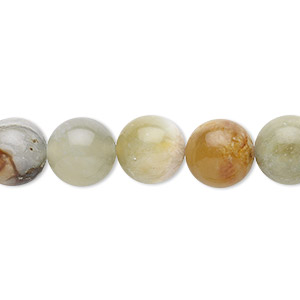 Bead, antiqued new &quot;jade&quot; (serpentine) (natural), 10mm round, B grade, Mohs hardness 2-1/2 to 6. Sold per 15-1/2&quot; to 16&quot; strand.