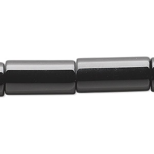 Bead, black onyx (dyed), 20x10mm round tube, B grade, Mohs hardness 6-1/2 to 7. Sold per 15-1/2&quot; to 16&quot; strand.