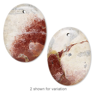 Focal, sky eye jasper (natural), 40x30mm flat oval, B grade, Mohs hardness 6-1/2 to 7. Sold individually.