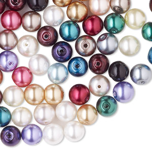Bead mix, Celestial Crystal&reg;, crystal pearl, mixed, 6mm round. Sold per pkg of 144 (1 gross) beads.