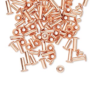 Eyelet mix, copper, 3.5x3mm-7x3.5mm with 1.4mm inside diameter, fits 2mm hole. Sold per pkg of 100.