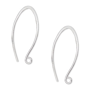 Ear wire, Hill Tribes, fine silver, 28mm marquise with open loop, 19 gauge. Sold per pair.