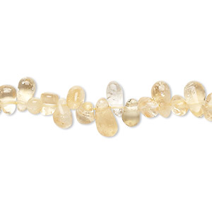 Bead, citrine (heated), 4x3mm-9x4mm hand-cut top-drilled teardrop, C grade, Mohs hardness 7. Sold per 13-inch strand.