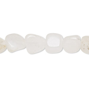 Bead, Malaysia &quot;jade&quot; (quartz) (natural), large chip and medium to large pebble, Mohs hardness 7. Sold per 15-inch strand.