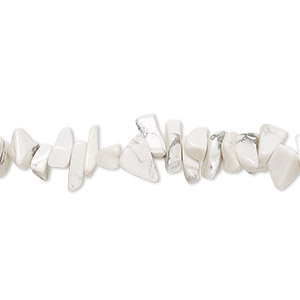 Bead, white howlite (natural), small chip, Mohs hardness 3 to 3-1/2. Sold per 15-1/2&quot; to 16&quot; strand.
