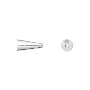 Cone, silver-plated brass, 12x5mm. Sold per pkg of 10.