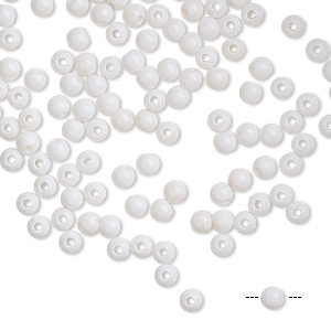 Bead, vintage Japanese acrylic, white, 3mm round. Sold per pkg of 135.