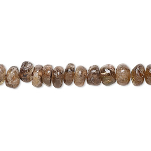 Bead, andalusite (natural), 5x3mm-7x5mm hand-cut rondelle, C- grade, Mohs hardness 7 to 7-1/2. Sold per 13-inch strand.