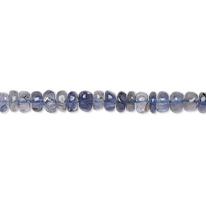 Bead, iolite (natural), 4x2mm-5x4mm hand-cut rondelle, C grade, Mohs hardness 7 to 7-1/2. Sold per 14-inch strand.