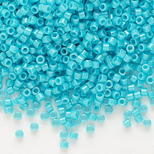 Seed bead, Delica&reg;, glass, opaque turquoise green, (DB0658), #11 round. Sold per 7.5-gram pkg.