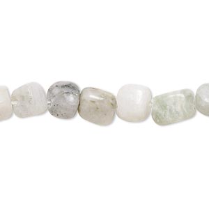 Bead, multi-new &quot;jade&quot; (serpentine) (natural), light, small to medium pebble and medium chip. Sold per 15&quot; to 16&quot; strand.