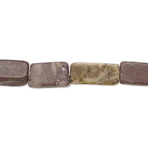 Bead, multi-marble (natural), 12x5mm-17x8mm flat rectangle, C- grade, Mohs hardness 3. Sold per 15&quot; to 16&quot; strand.