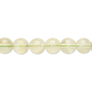 Bead, prehnite (natural), 7-8mm round, B grade, Mohs hardness 6 to 6-1/2. Sold per 15&quot; to 16&quot; strand.