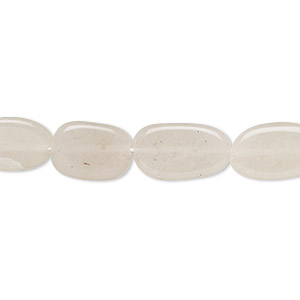 Bead, grey quartz (natural), 11x8mm-16x9mm hand-cut flat oval, C grade, Mohs hardness 7. Sold per 13-inch strand.