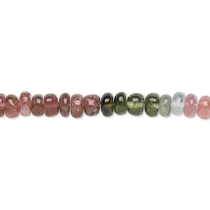 Bead, multi-tourmaline (natural), 3x2mm-5x3mm hand-cut rondelle, B grade, Mohs hardness 7 to 7-1/2. Sold per 13-inch strand.