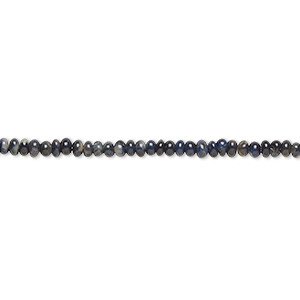 Bead, sapphire (heated), 2x1mm-3x2mm hand-cut rondelle with 0.4-0.6mm hole, B- grade, Mohs hardness 9. Sold per 13-inch strand.