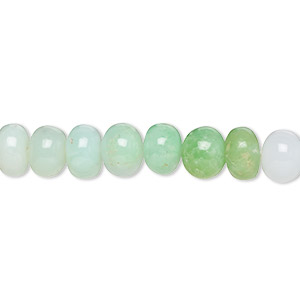 Bead, chrysoprase / white chalcedony / grey chalcedony (natural), light, 7x5mm-8x7mm hand-cut rondelle with set pattern and 0.4-1.4mm hole, C grade, Mohs hardness 6-1/2 to 7. Sold per 14-inch strand.
