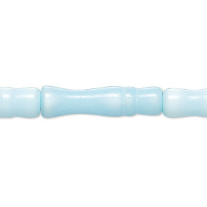Bead, cat&#39;s eye glass (fiber optic glass), sky blue, 25x6mm-26x7mm bamboo. Sold per 15-inch strand, approximately 15 beads.