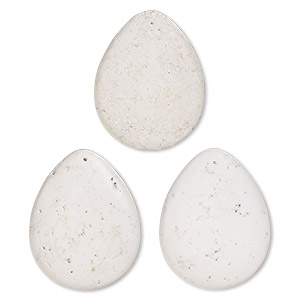 Focal, magnesite (natural), 46 x 36mm puffed teardrop, C grade, Mohs hardness 3 to 3-1/2. Sold per pkg of 3.