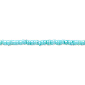 Bead, sleeping beauty turquoise (natural), 2.5 x 0.5mm-2.5 x 1mm heishi, A- grade, Mohs hardness 5-6. Sold per 15-1/2&quot; to 16&quot; strand.
