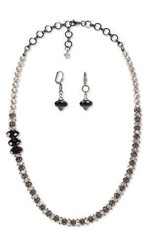 Jewelry Design - Single-Strand Necklace and Earring Set with Swarovski ...