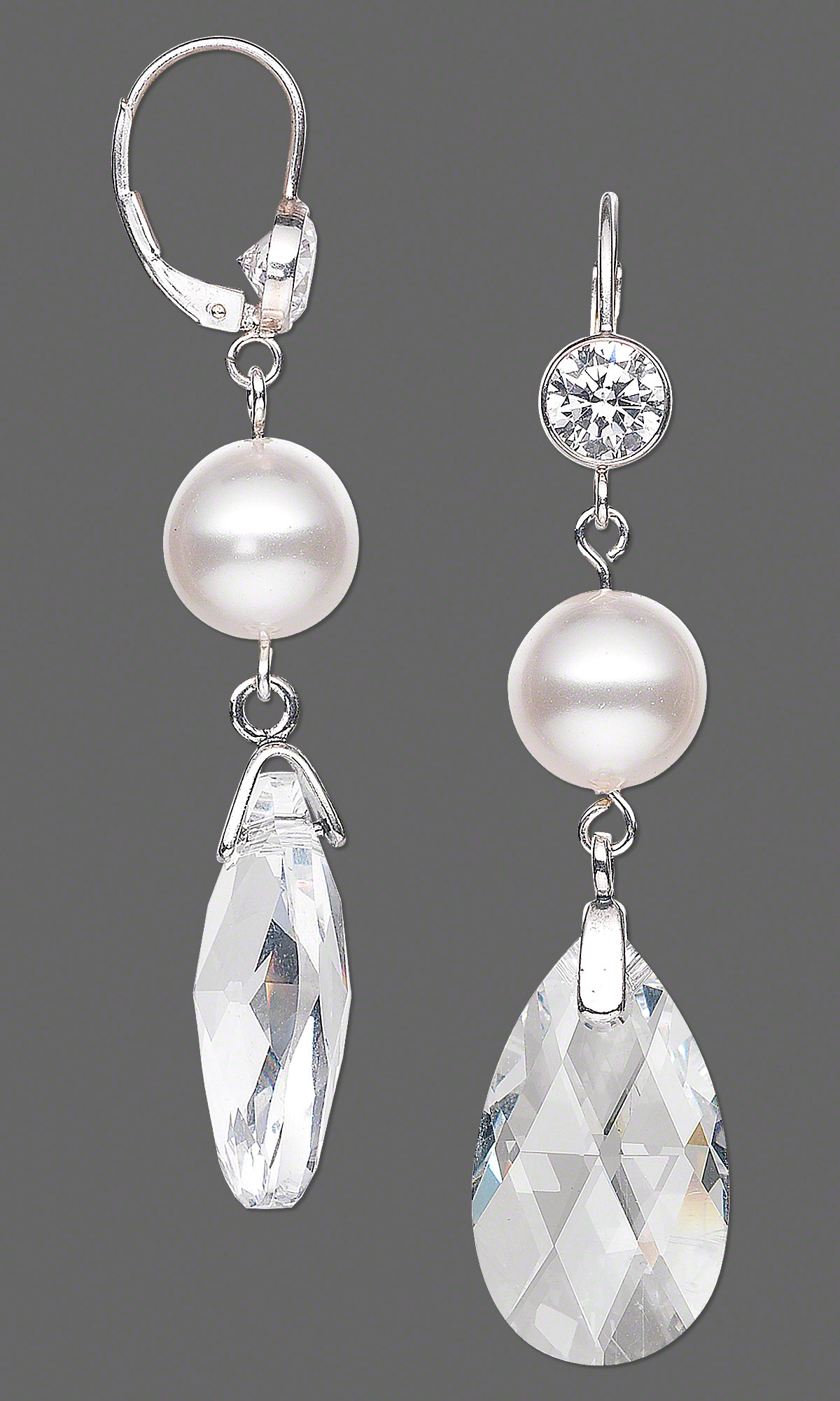Jewelry Design - Earrings with Swarovski Crystal Pearls and Drops ...