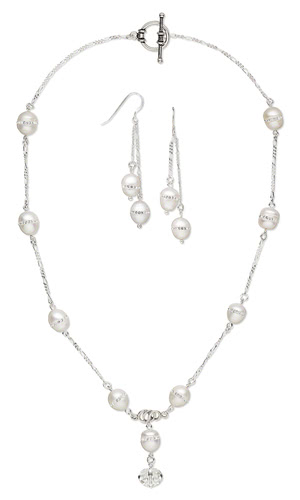 Jewelry Design - Single-Strand Necklace and Earring Set with Cultured ...