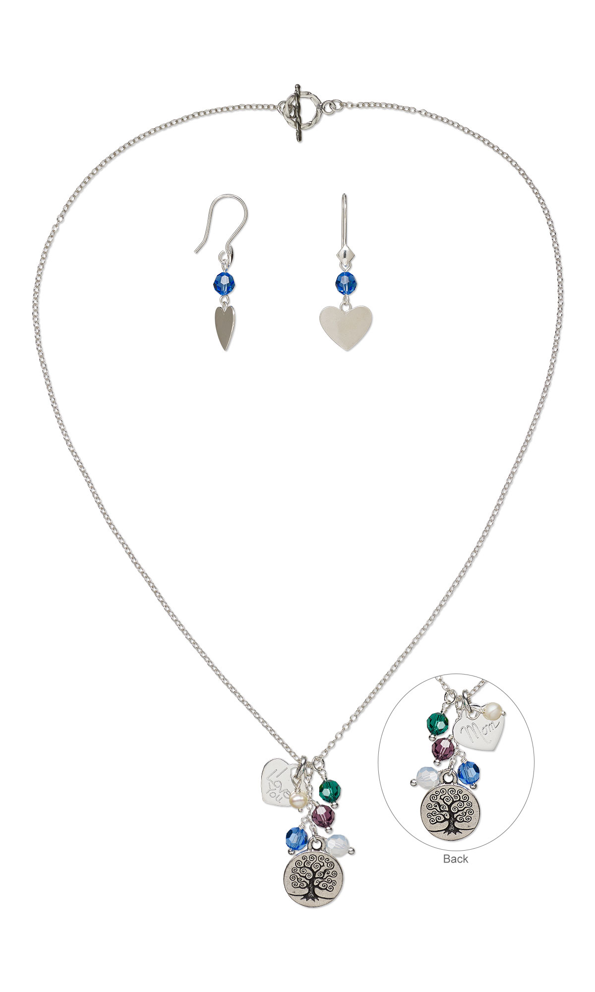 Jewelry Design - Single-Strand Necklace and Earring Set with Swarovski ...